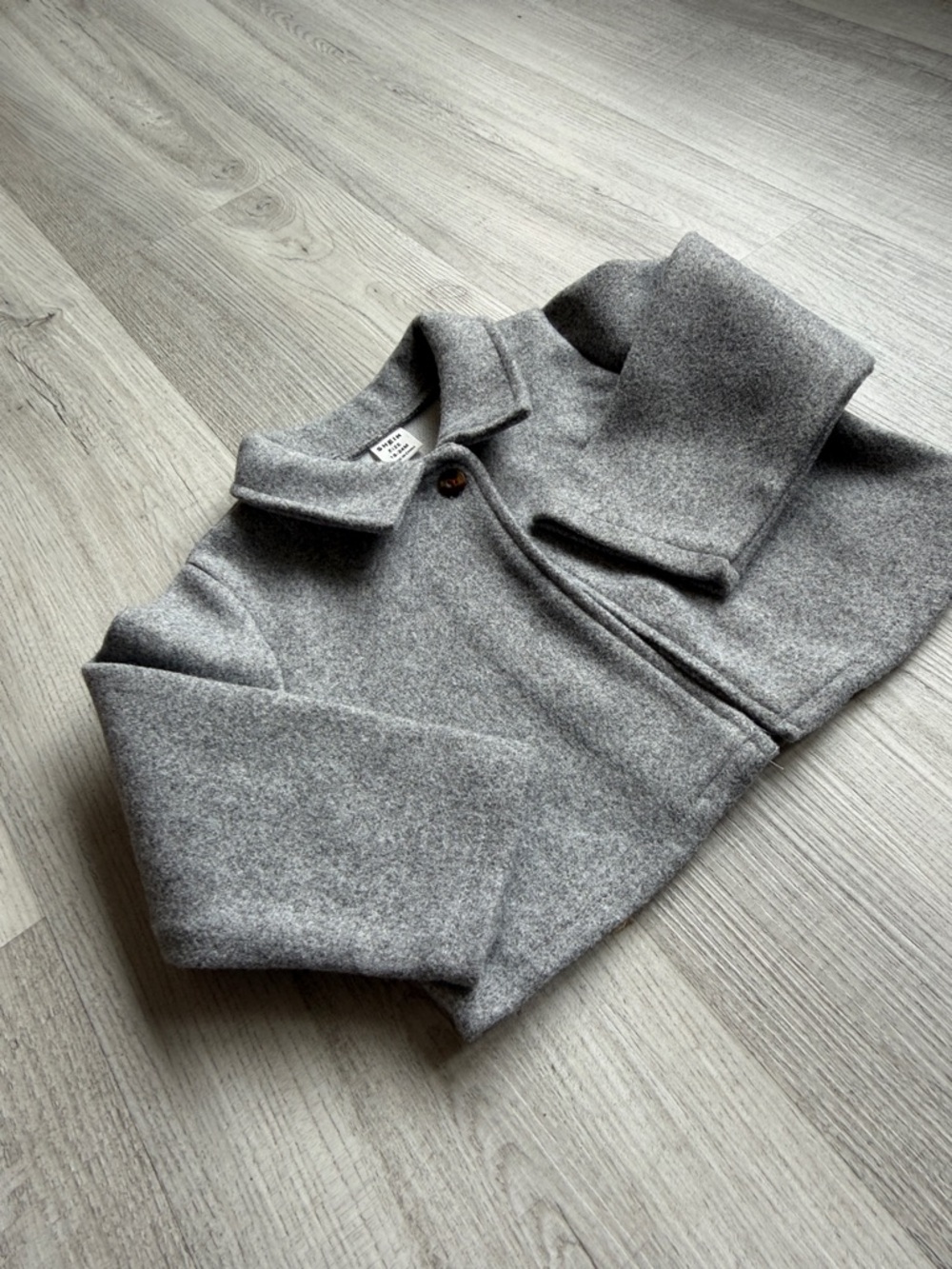 SHEIN Gray Girls' Pea Coat - Picture 3 of 6